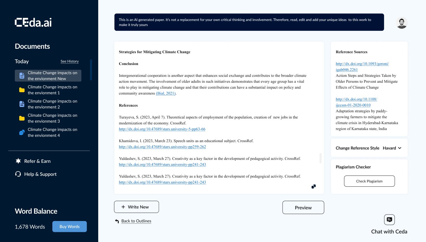 Ceda AI interface